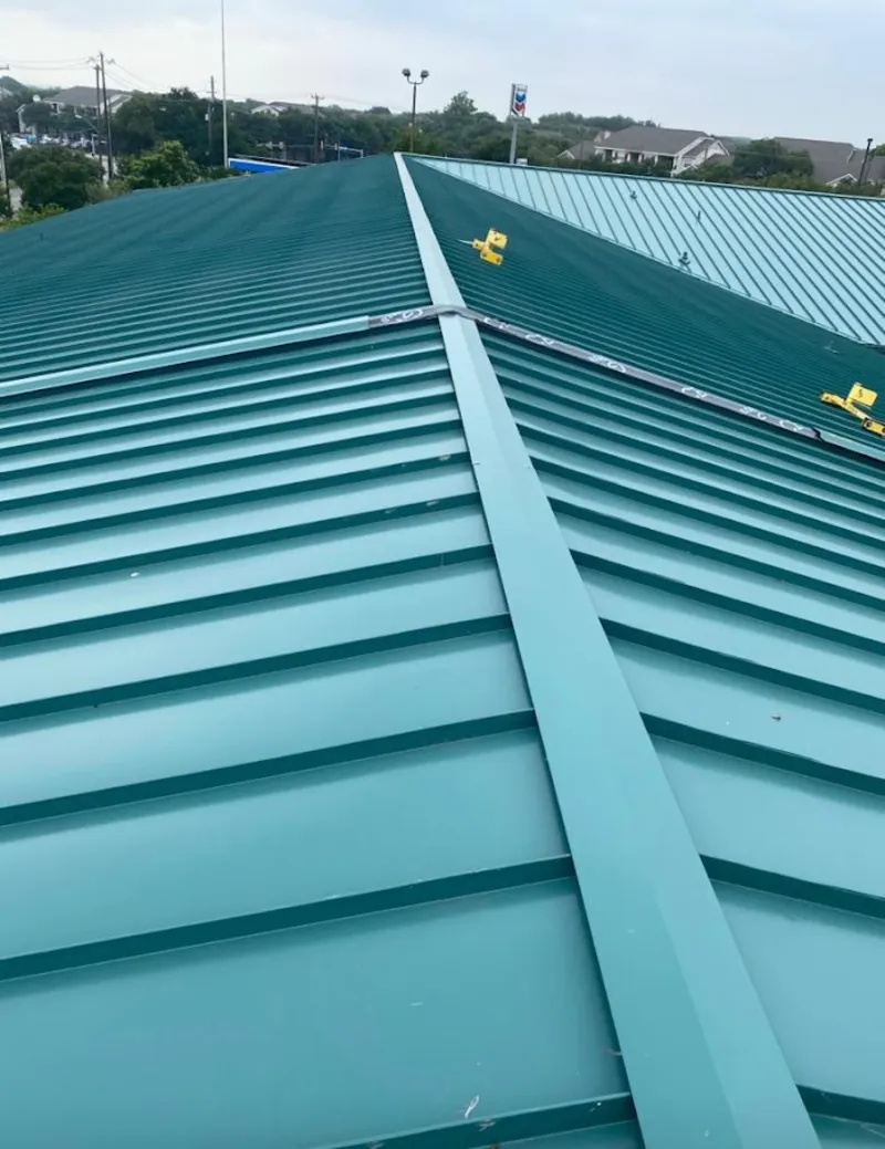 Green commercial metal roof ridge and valley for Metal Roof Repair in Ellwood City